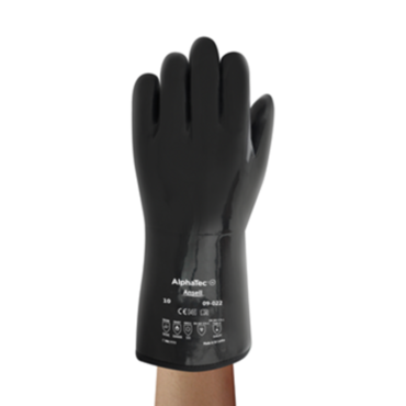 Handschuh AlphaTec® 09-022 Chemikalienschutz Schwarz